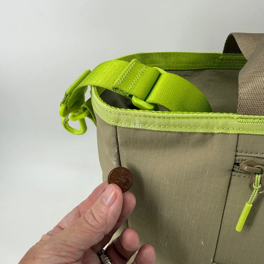 Lululemon New Parent Tote Bag 20L Nomad Faded Zap Tan Lime Green Ripstop Utility
